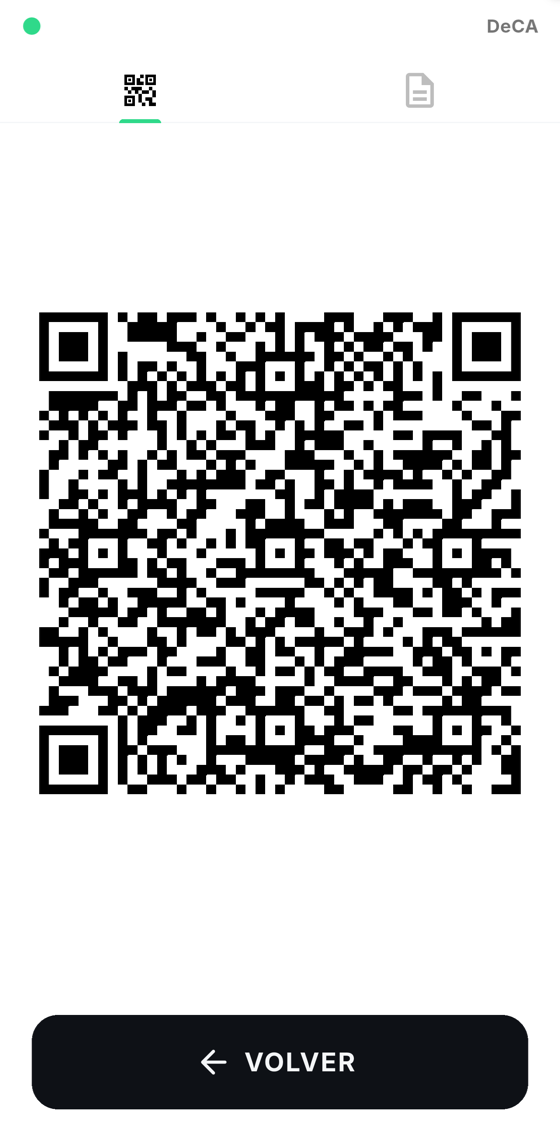 Modo Inspección de DeCMR: código QR del documento a pantalla completa